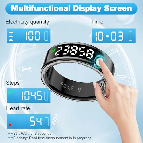 Smart Ring - LED Dispay Screen Heart Rate Sleep Tracker
