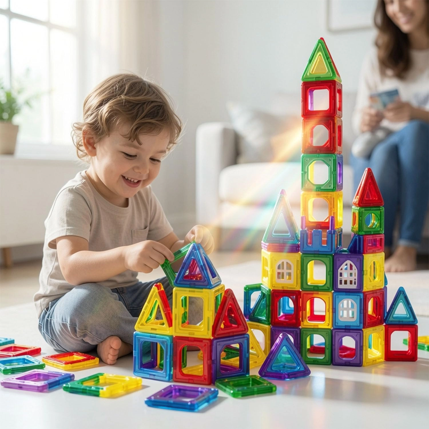 BAYBEE Magnetic Tiles - 34 pcs