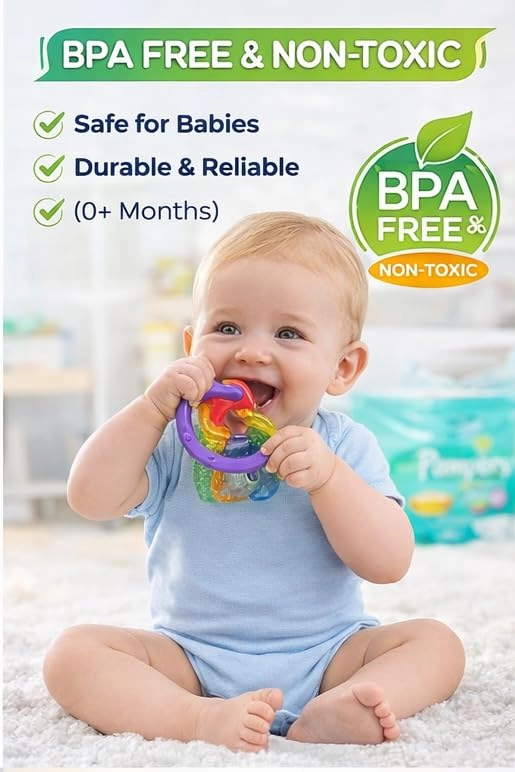 2 in 1 Teether - Beech Wood, Silicone