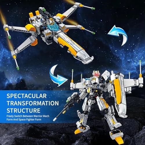 FX1 X-Wing Fighter + Warrior Mech - Space Wars 704pcs