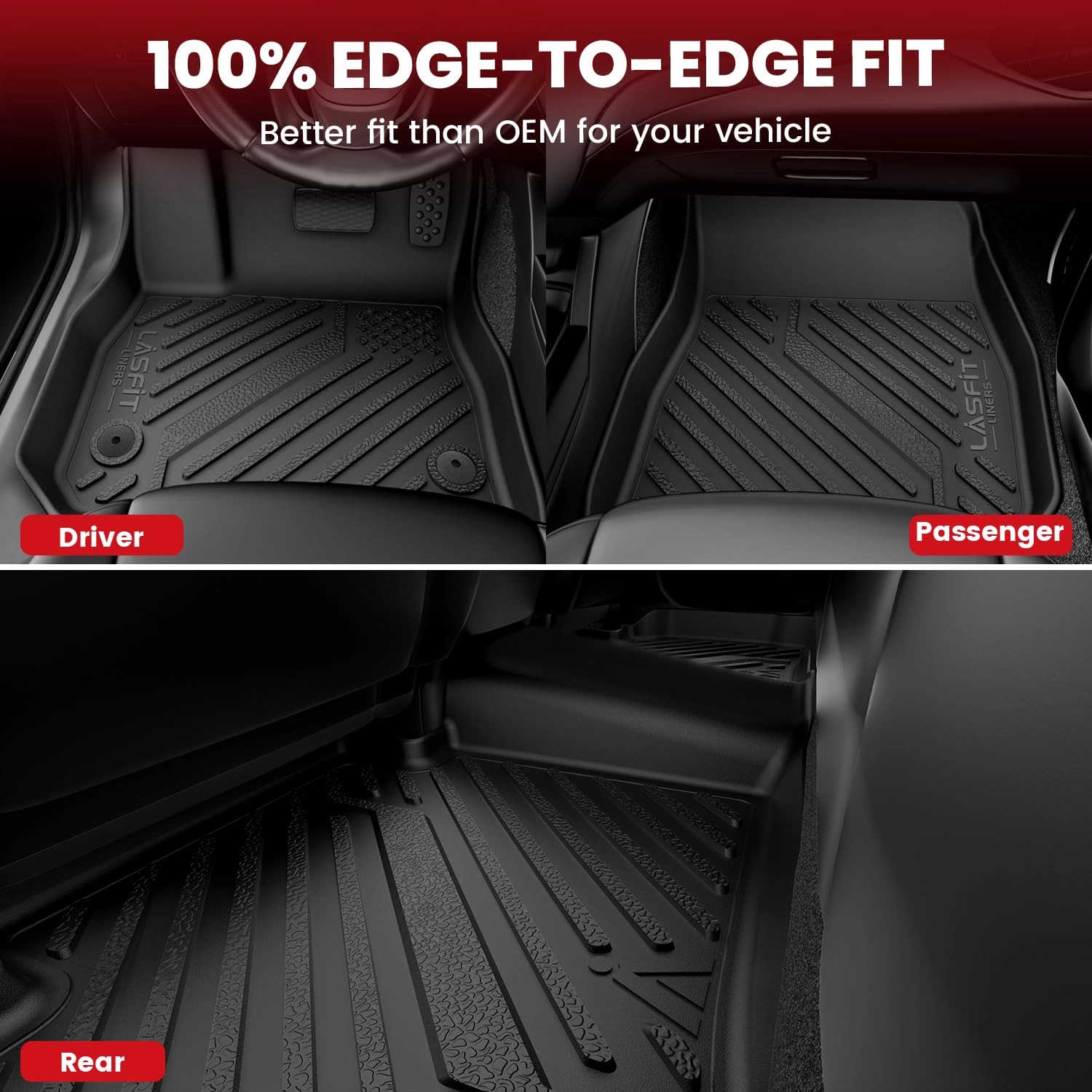 Floor Mats & Trunk Mat - Honda Civic Sedan & Sedan Si 2012 2013 2014 2015 1st & 2nd Row & Cargo Mat