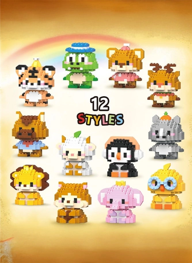 Mini Animal Micro Building Blocks - 12pcs
