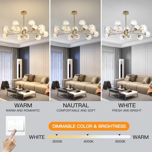 Sputnik Chandelier - 15-Light Gold 90W