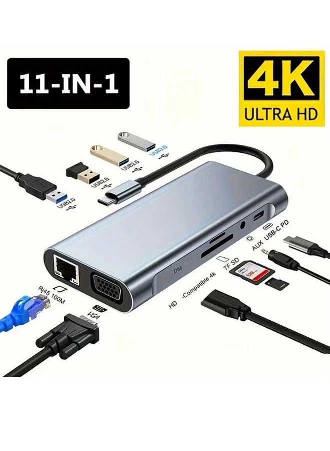 SMARTX 11-in-1 USB C Hub - 4K PD Ethernet