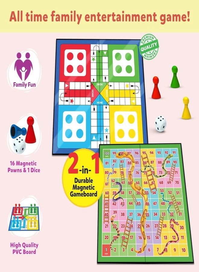 Ludo - Foldable + Snakes & Ladders - Magnetic