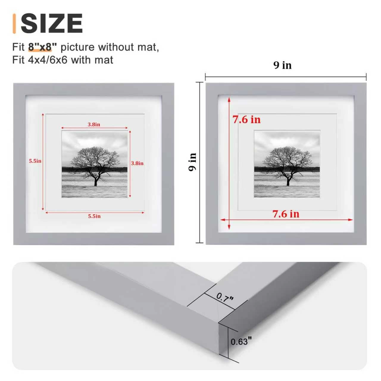 Collage Picture Frame - 8x8 Set