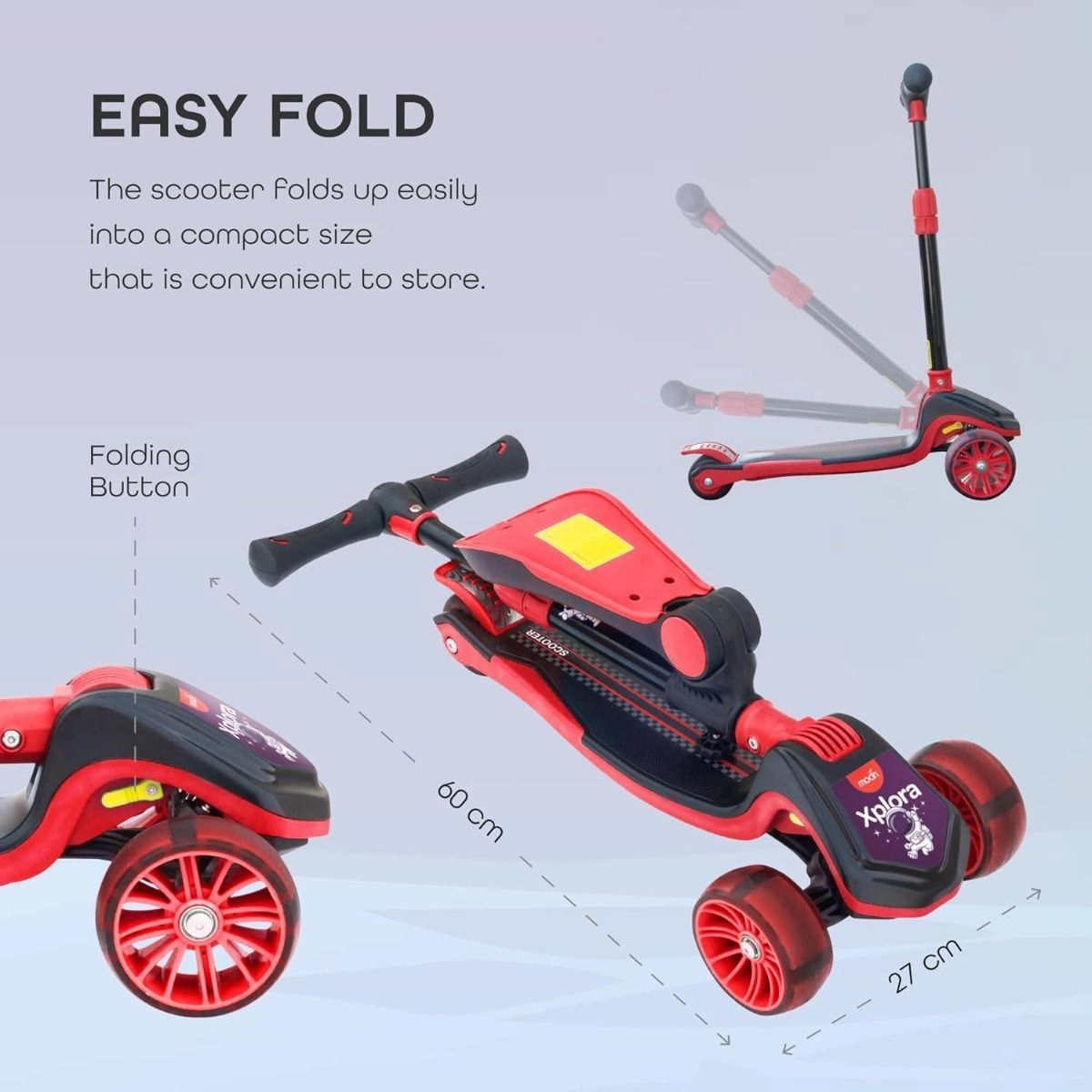 Xplora Kick Scooter – Foldable LED + Seat