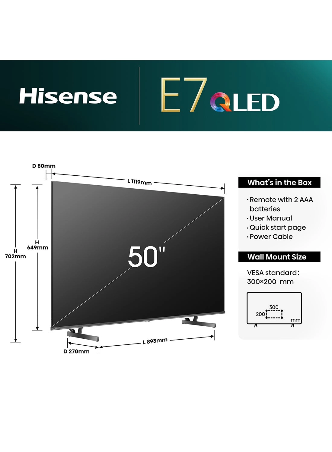 50E7N - 50 inch