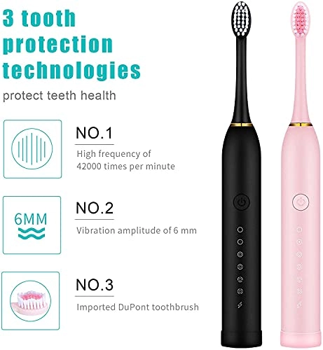 Sonic Electric Toothbrushes - 6 Modes 8 Brush Heads
