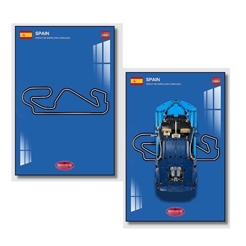 Display Wallboard for Lego Technic Bugatti Chiron Race Car (42083) - 50X80cm Bahrain Circuit