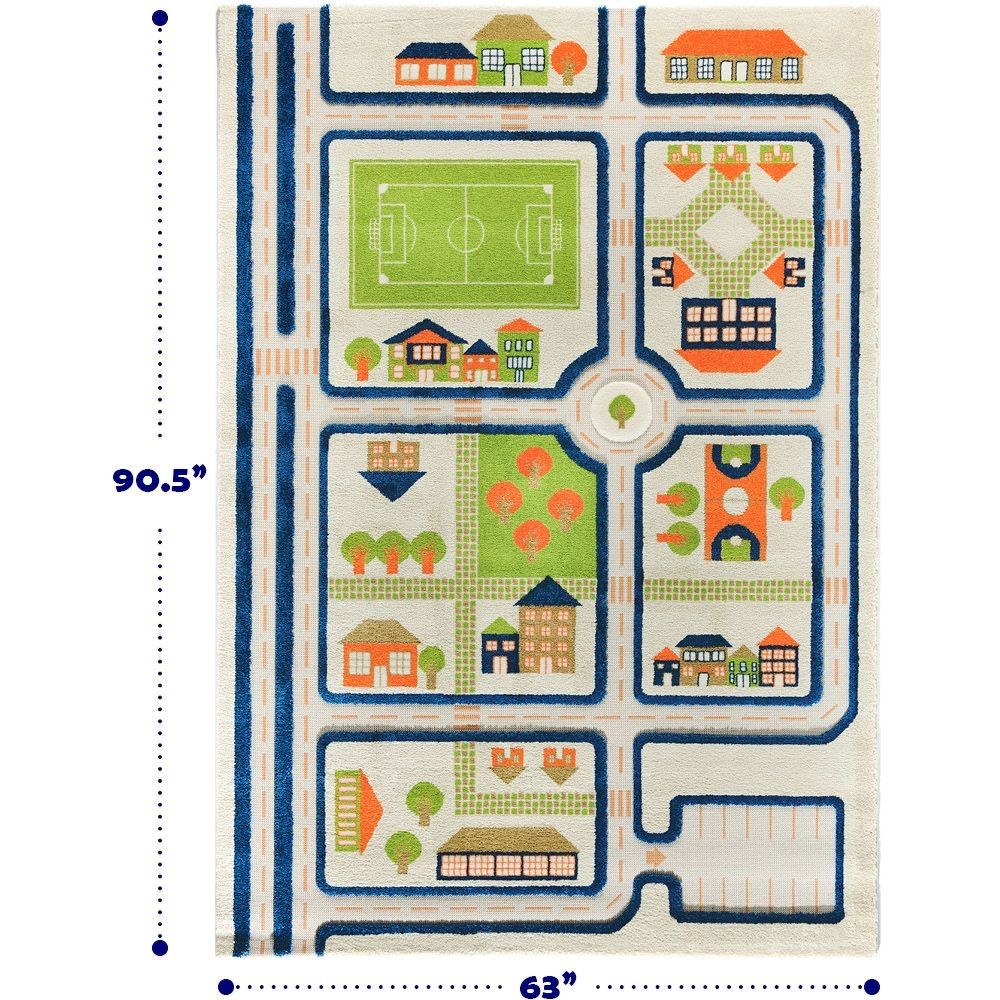 Traffic Design Educational 3D Carpet Playmat - Traffic Blue 12 months