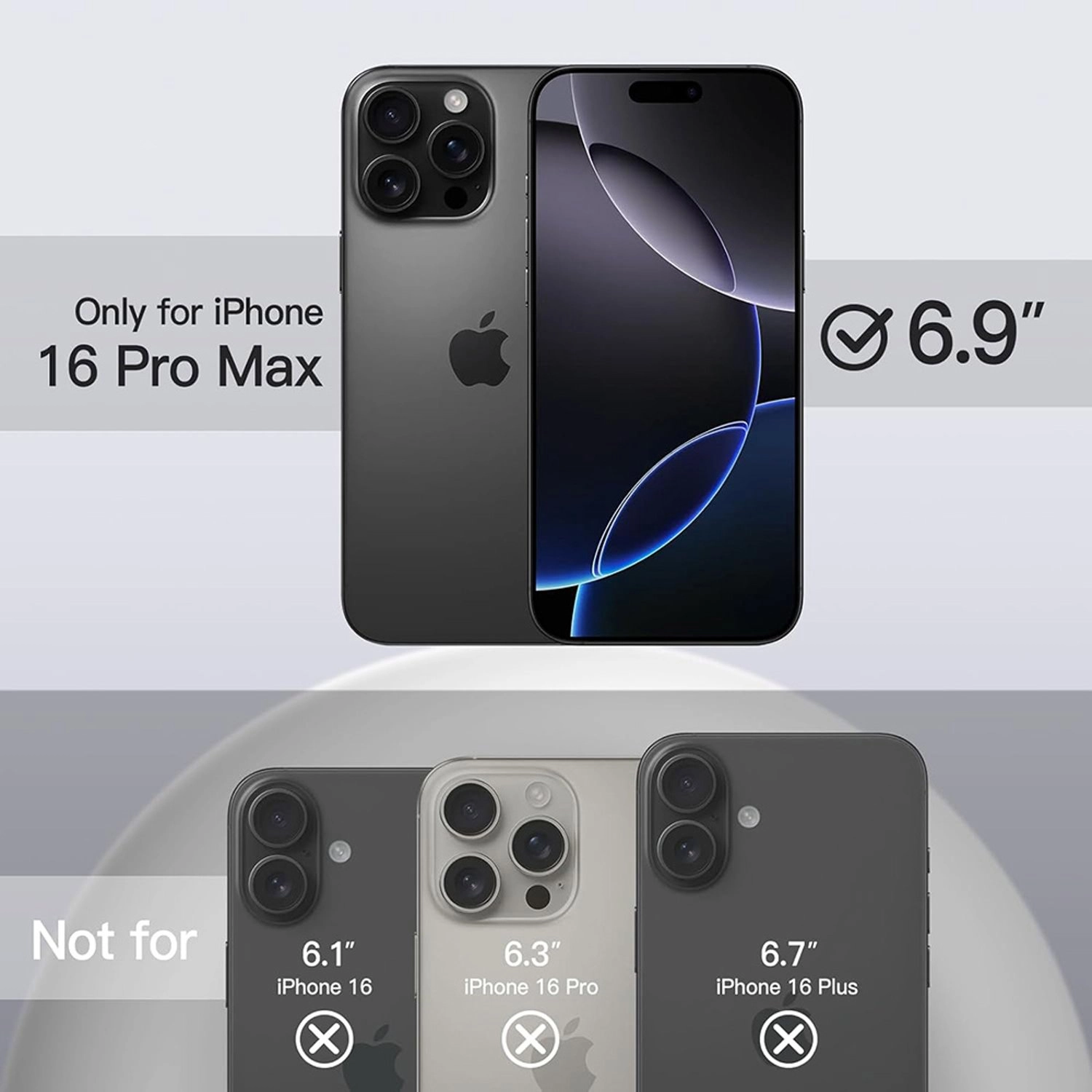 MagSafe Case - Silicone PC Screen Protector for iPhone 16 Pro Max