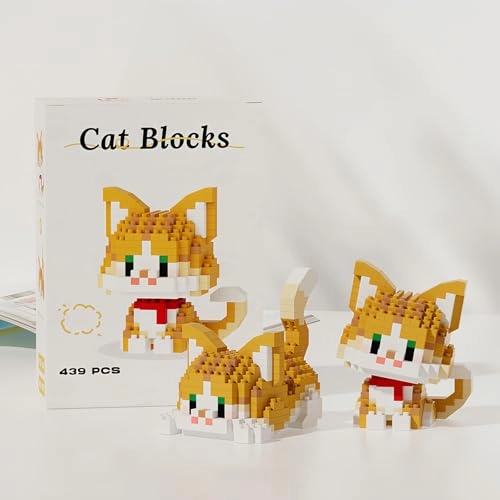 Micro Animal Building Bricks - Orange Cat 1 pcs