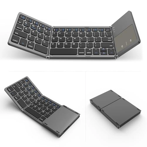 Vssoplor Foldable Bluetooth Keyboard - Touchpad Dual Modes Bluetooth