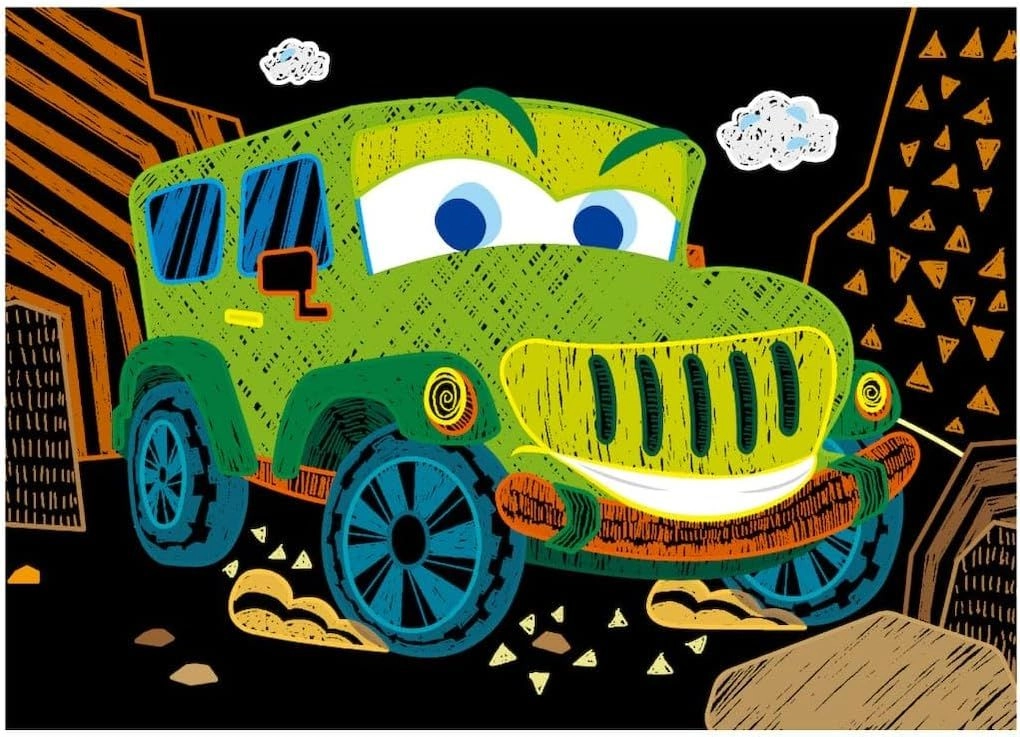 Mini Scratch Book Cars - 3+ years 15 pcs