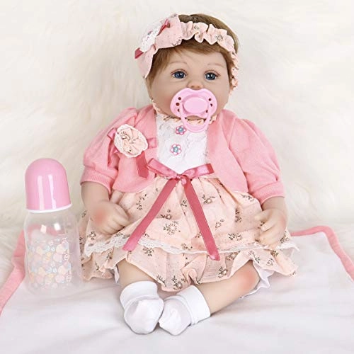 Reborn Baby Doll - 16 inch Pink Hairband Ages 3+