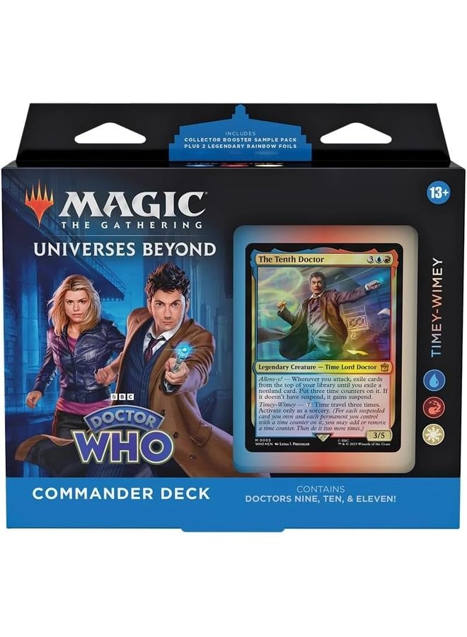 Doctor Who Commander Deck - 100-Card + Collector Booster Sample Pack - 2-Card + Accessories