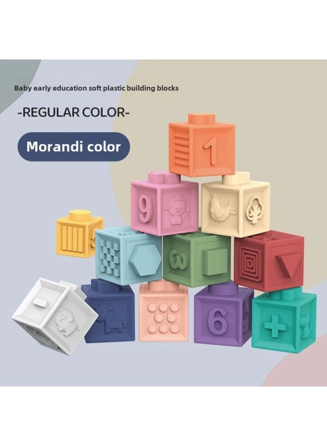 Generic Baby Soft Rubber Building Blocks - Silicone 6-12 Months