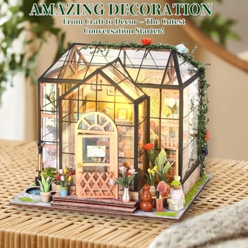 Miniature Greenhouse Kit - 1:24 Scale Multicolor