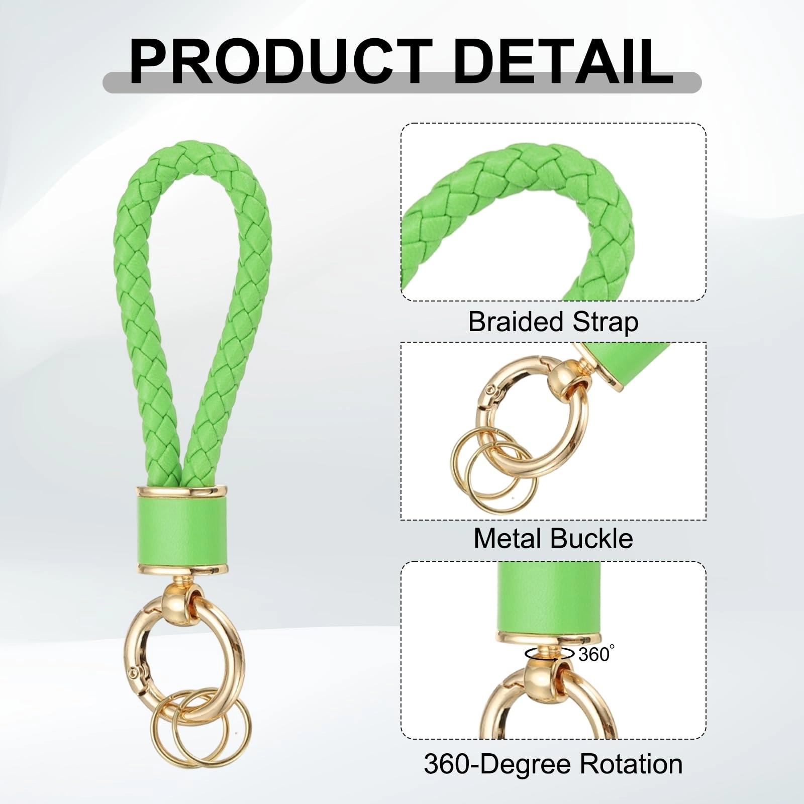 Braided Leather Keychain - Animal