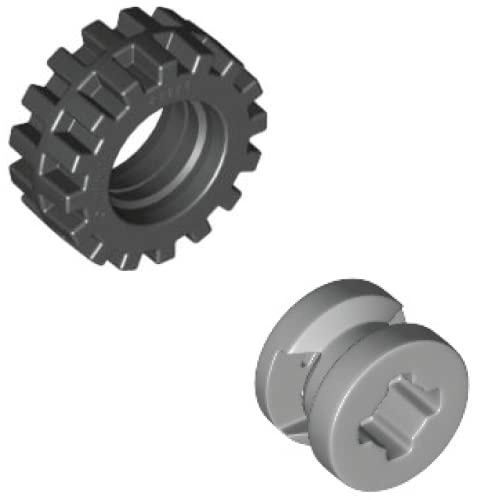 Complete Wheel Assembly Lot - 20 Black Axles 40 Black Rubber Wheels