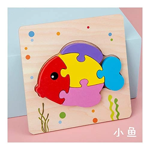 Wooden Animal Car Three-dimensional Jigsaw Puzzle - 3 years and up