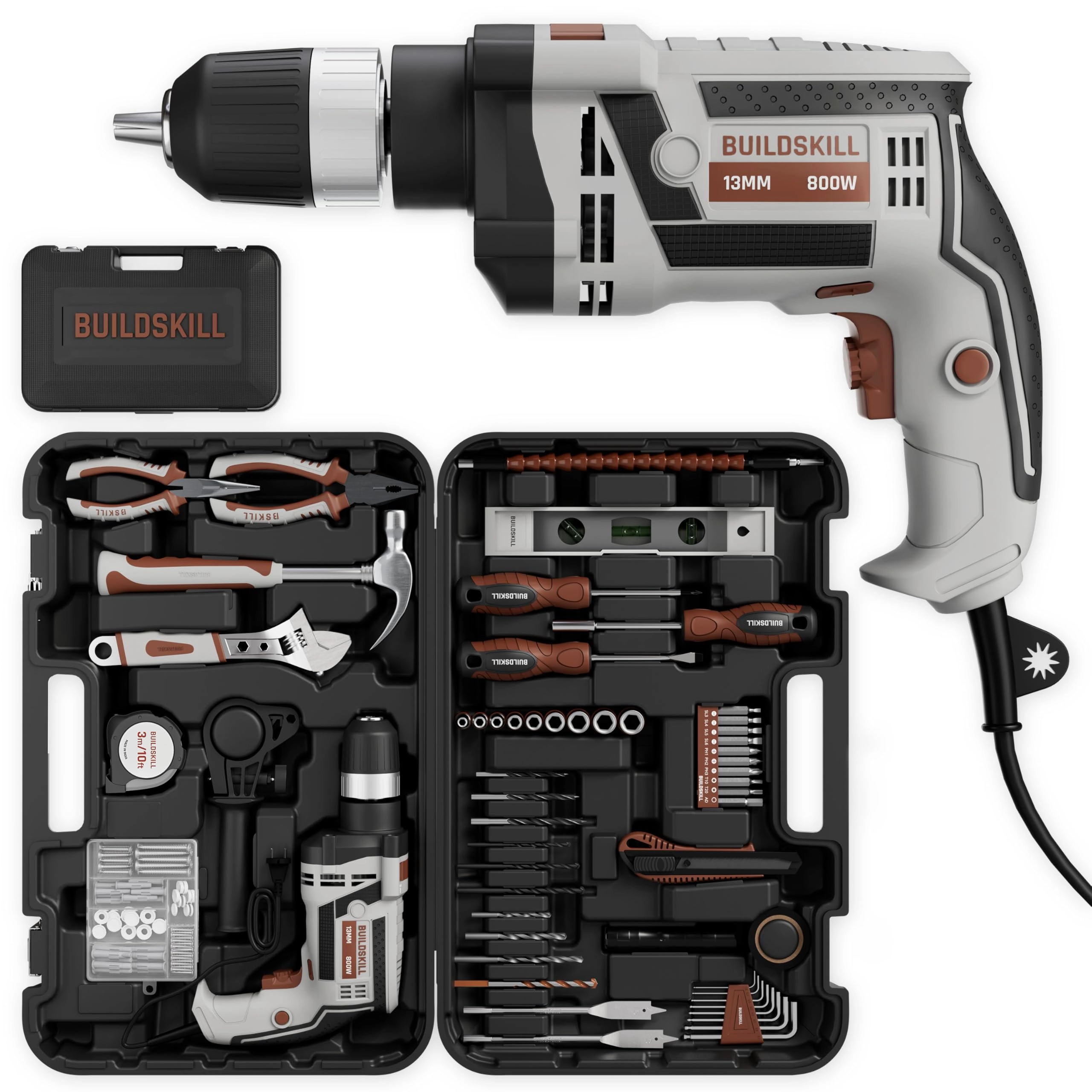 Buildskill, BIPL, Khasra No 9/1, Village Kapashera, Delhi, +91-7838379393, cs@buildskill.com 800W Corded Impact Drill Toolkit