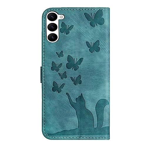 Cute Cat Case Wallet Embossed Flip Cover for Samsung Galaxy S21