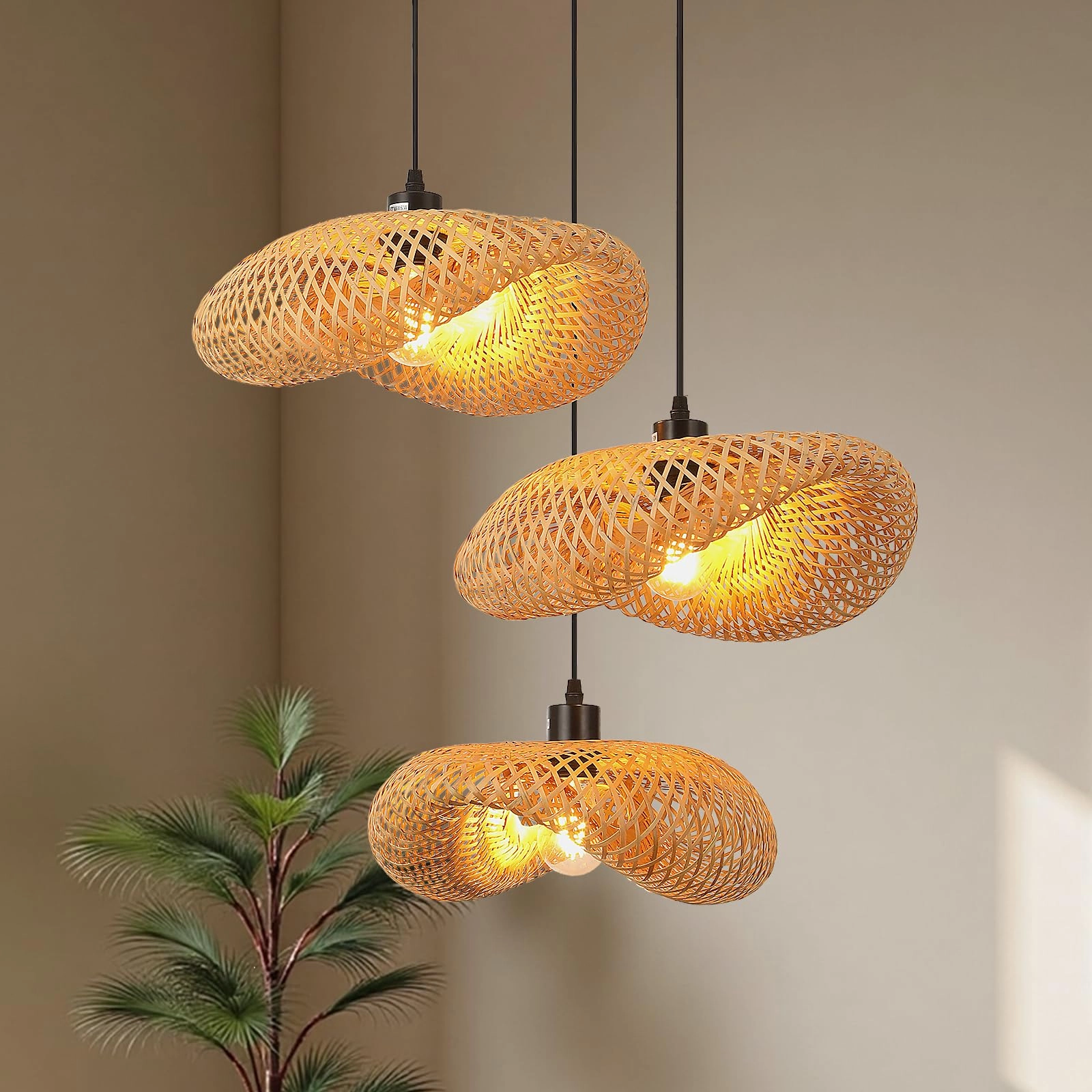 Schindora Boho Chandelier - 60cm E27 Bamboo