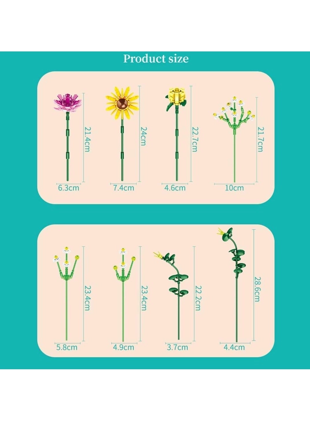 Flowers Bouquet Building Sets - Building Bricks DIY with Lights