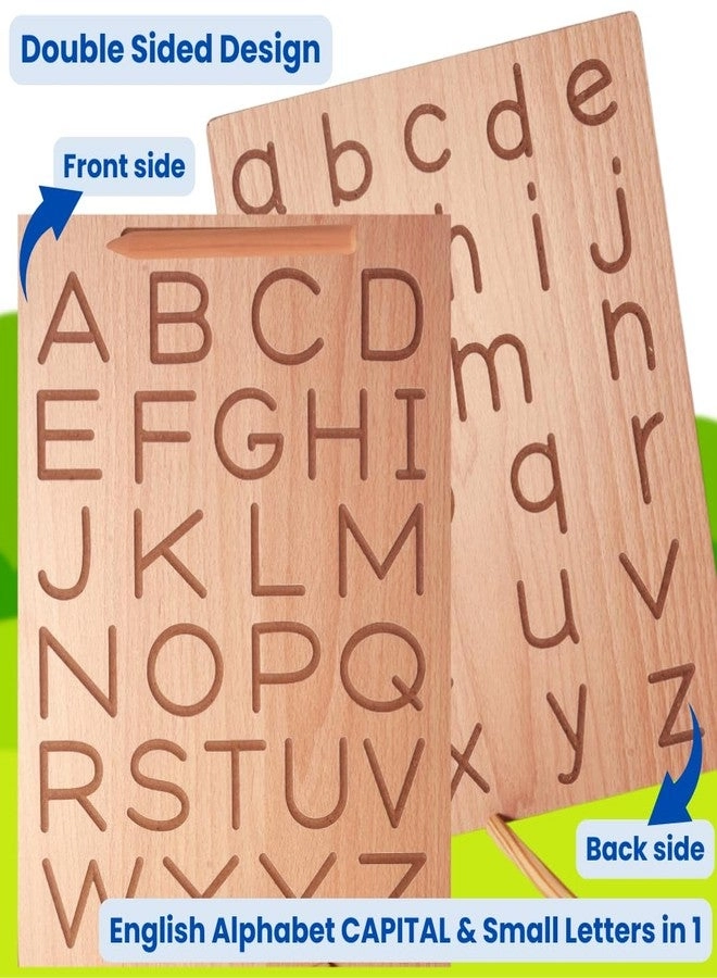 Wooden Alphabet & Number Tracing Boards - 2+ 2 pieces