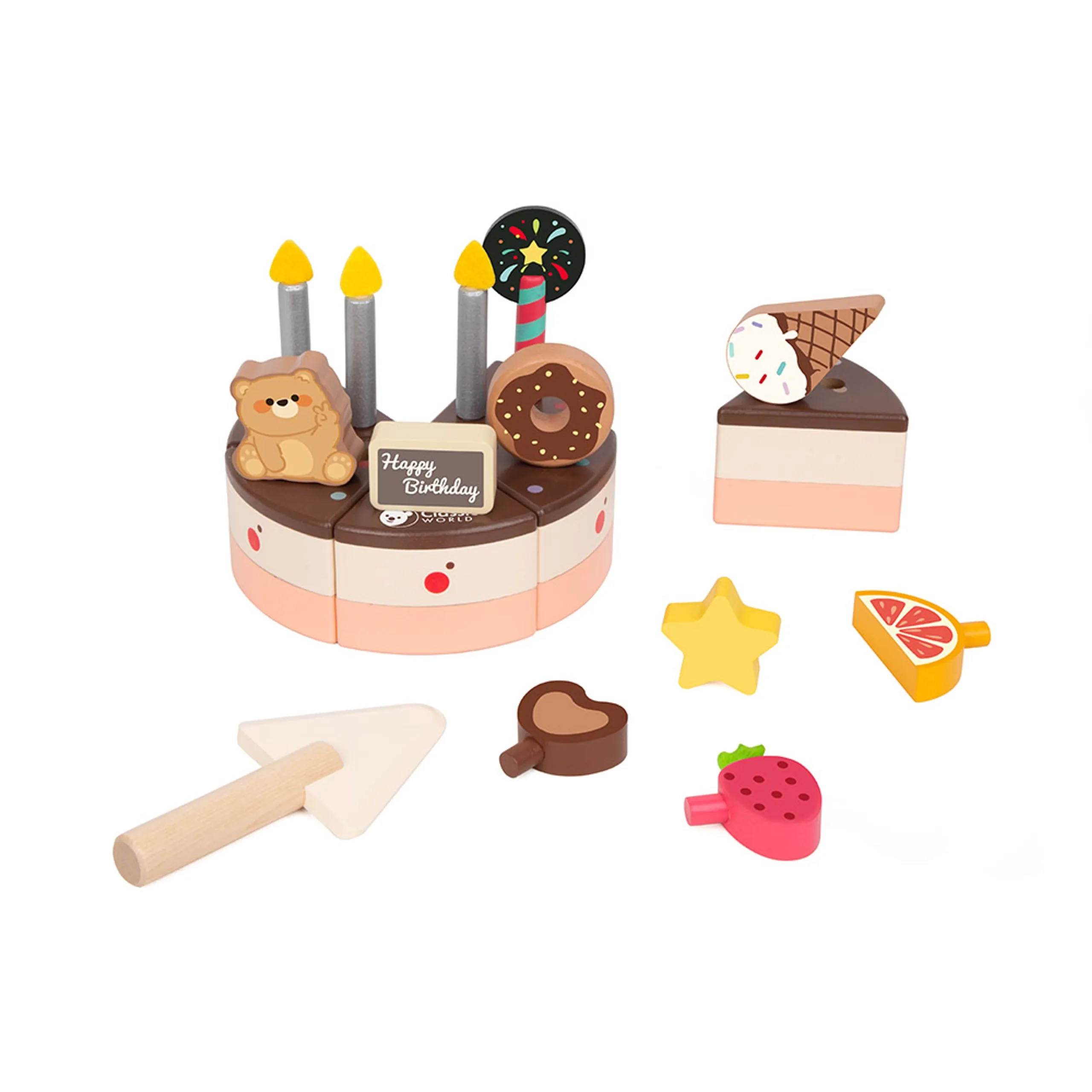 Wooden Chocolate Cake - 19 pcs (30284065-CIHL-50635)