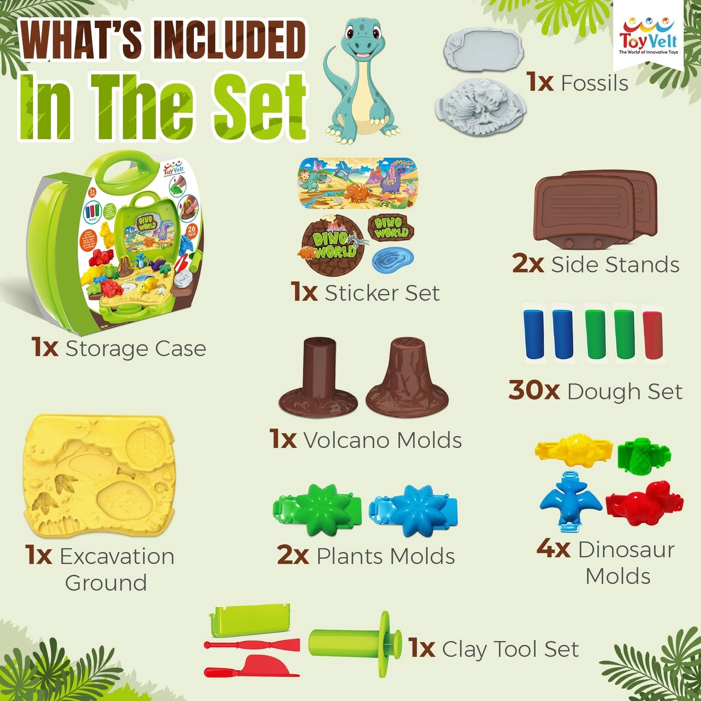 Dinosaur Dough Set - 2-4 years 45 pcs