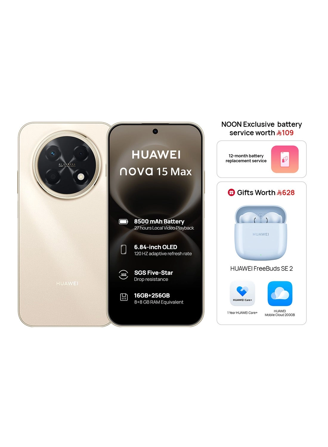 Huawei nova 15 Max - 8GB 256GB + FreeBuds SE 2