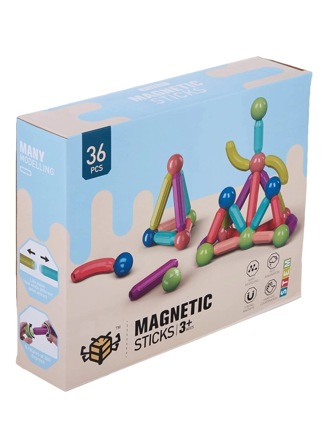 Puzzle magnetic building block - 42 pcs