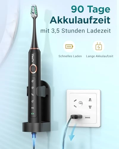 Y05U - 8 Toothbrush Heads 90 Days Battery Life 5 Brushing Modes