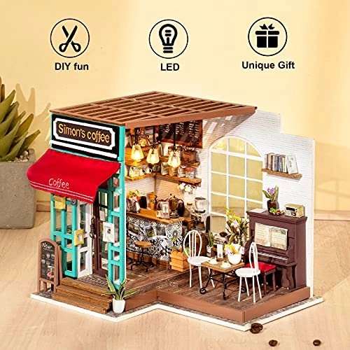 DIY Miniature Dollhouse Kit - Simon's Time Cafe