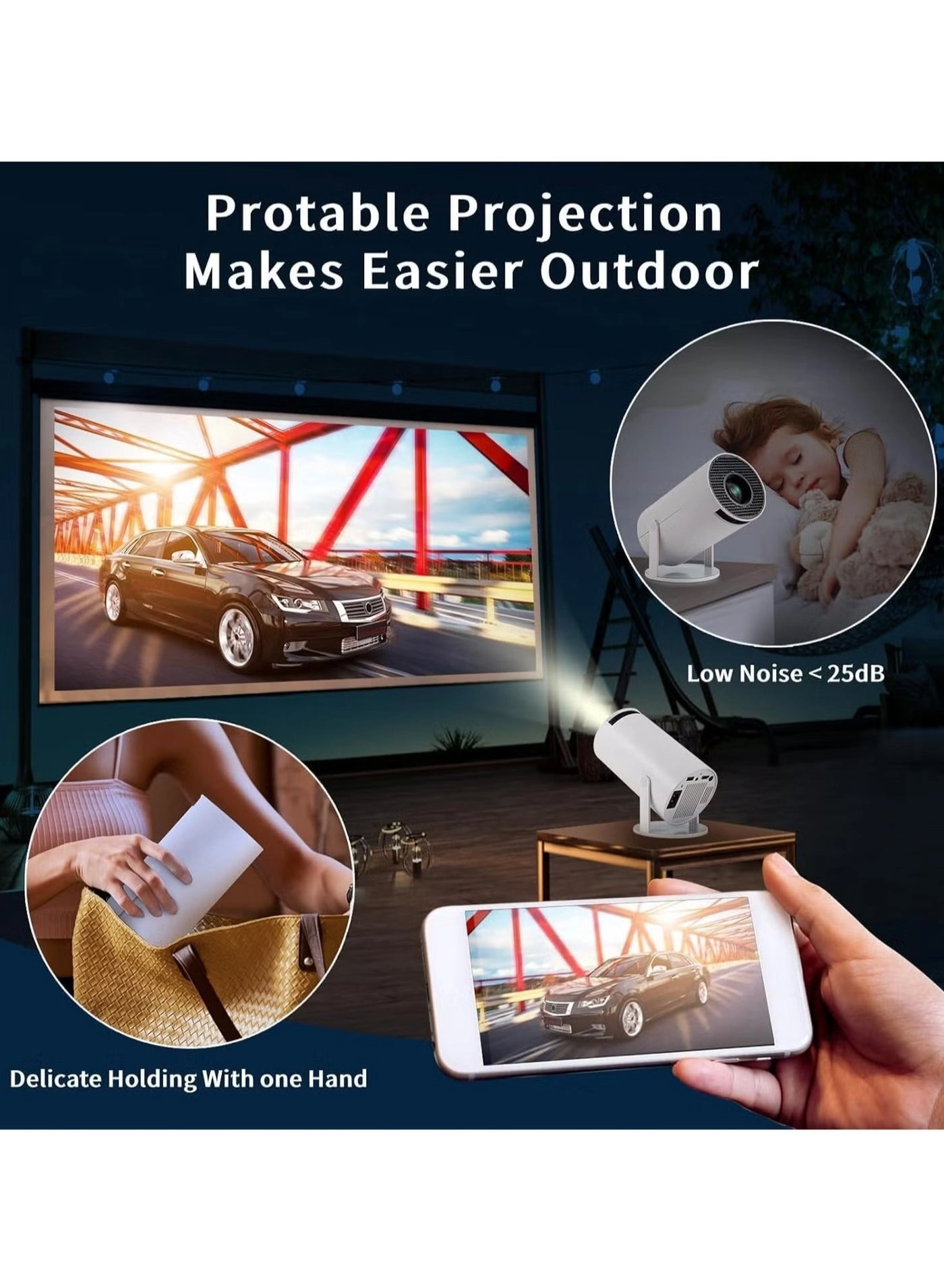Smart 5G Portable Projector - HD 1080P