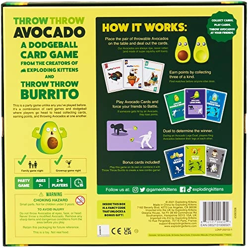 Throw Throw Avocado - Dodgeball Card Game