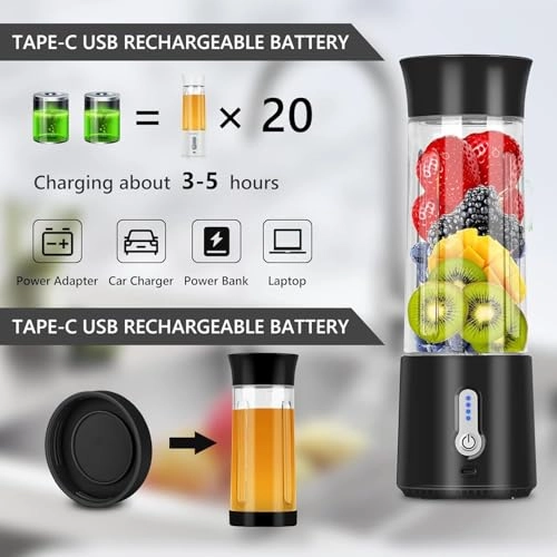 DBBR-7073 - Portable USB Rechargeable Self-Cleaning Blender