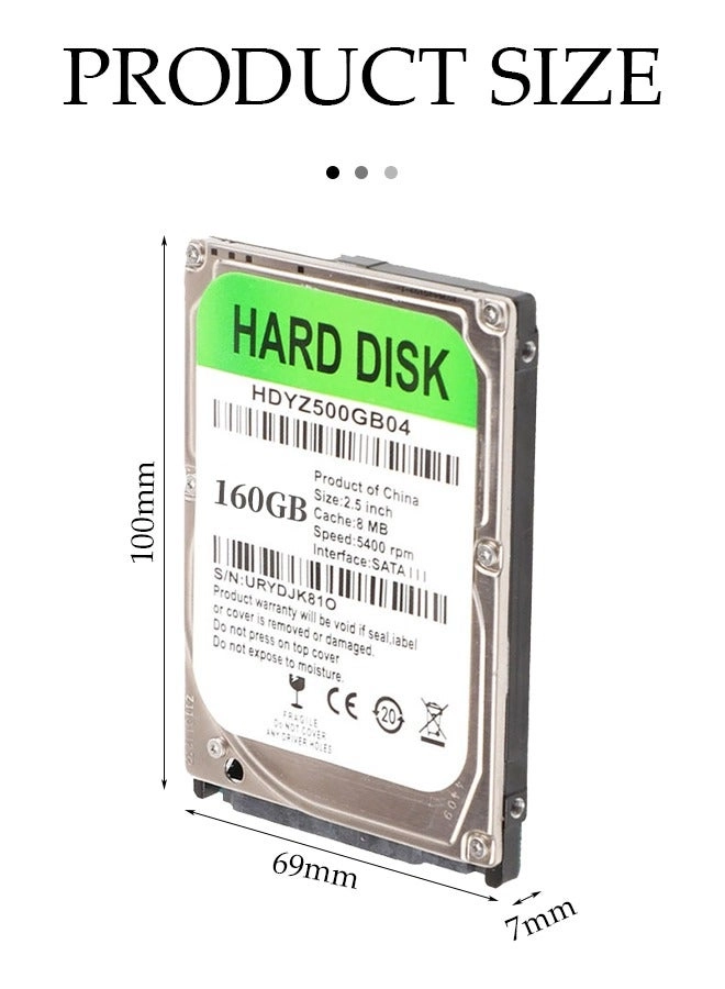 2.5" 5400rpm 8MB (JC00804CY160GB) - 160GB