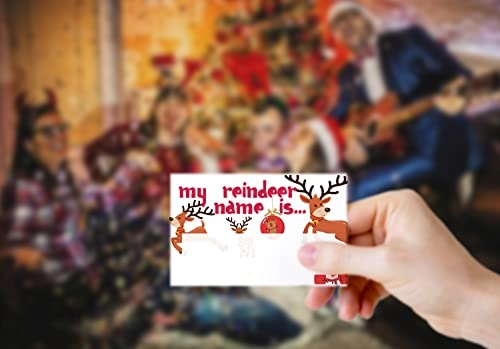 What's Your Reindeer Name - 50 name tag stickers