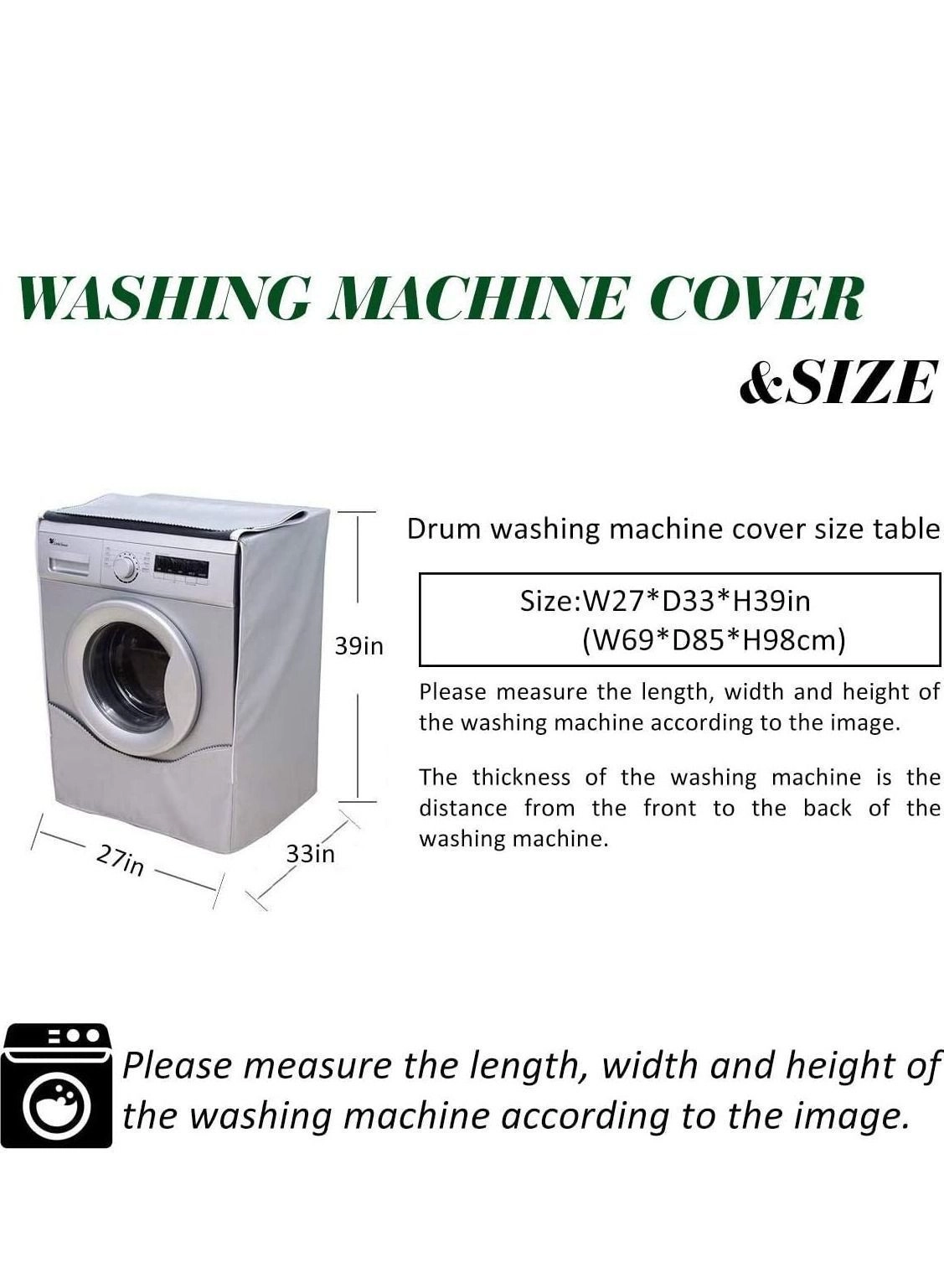 Washing machine cover - Waterproof Front Loading
