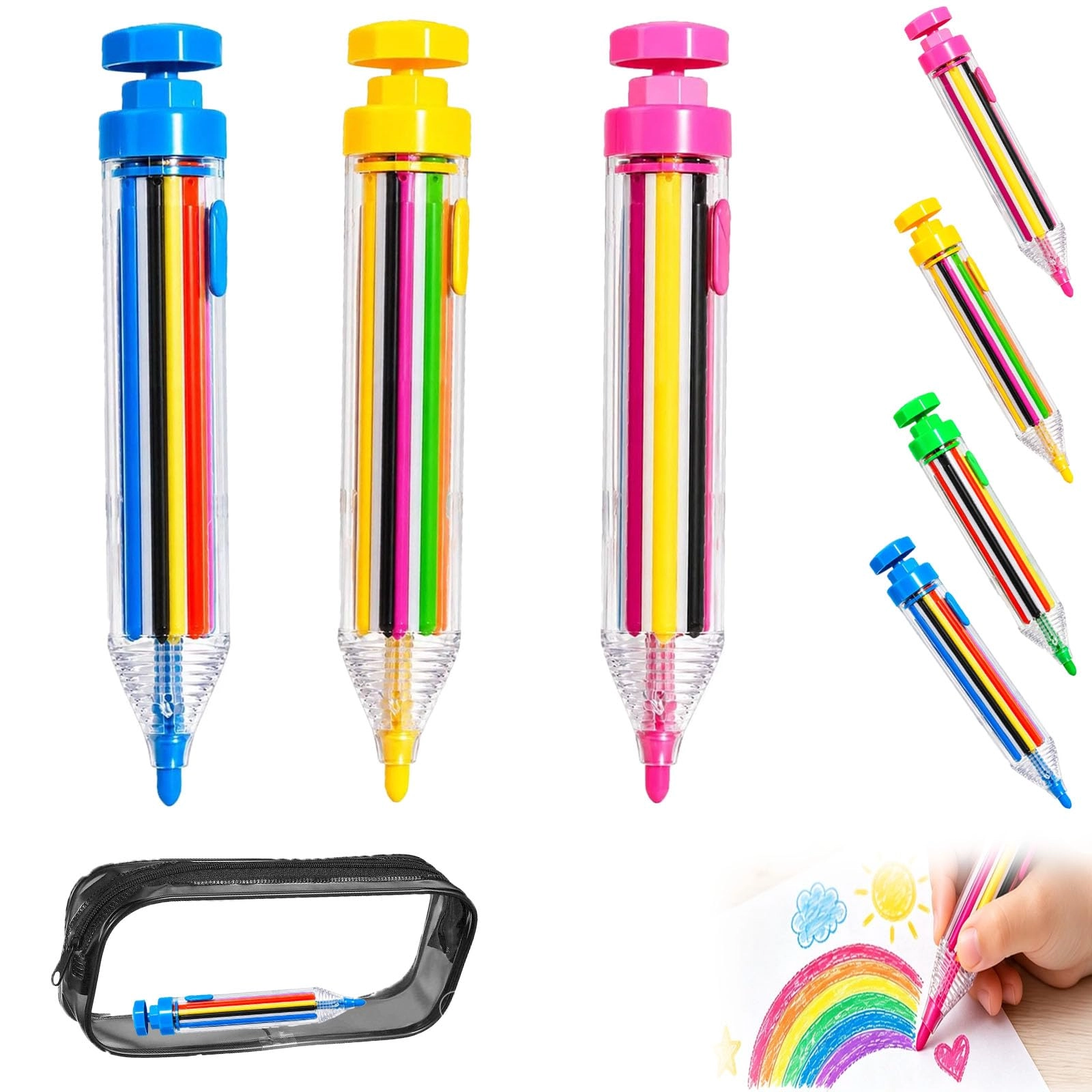 Retractable Crayons - 3 Pcs