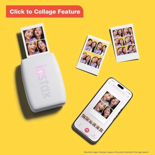 Instax Mini Link 3 - Smartphone Printer + Protective Case + INSTAX MINI Instant Film - 20 Sheets + Hanging Photo Frames + Microfiber Cleaning Cloth