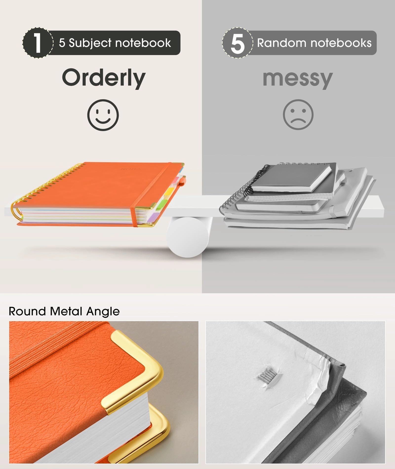 Spiral Notebook Large Hardcover - Lined 150 Sheets