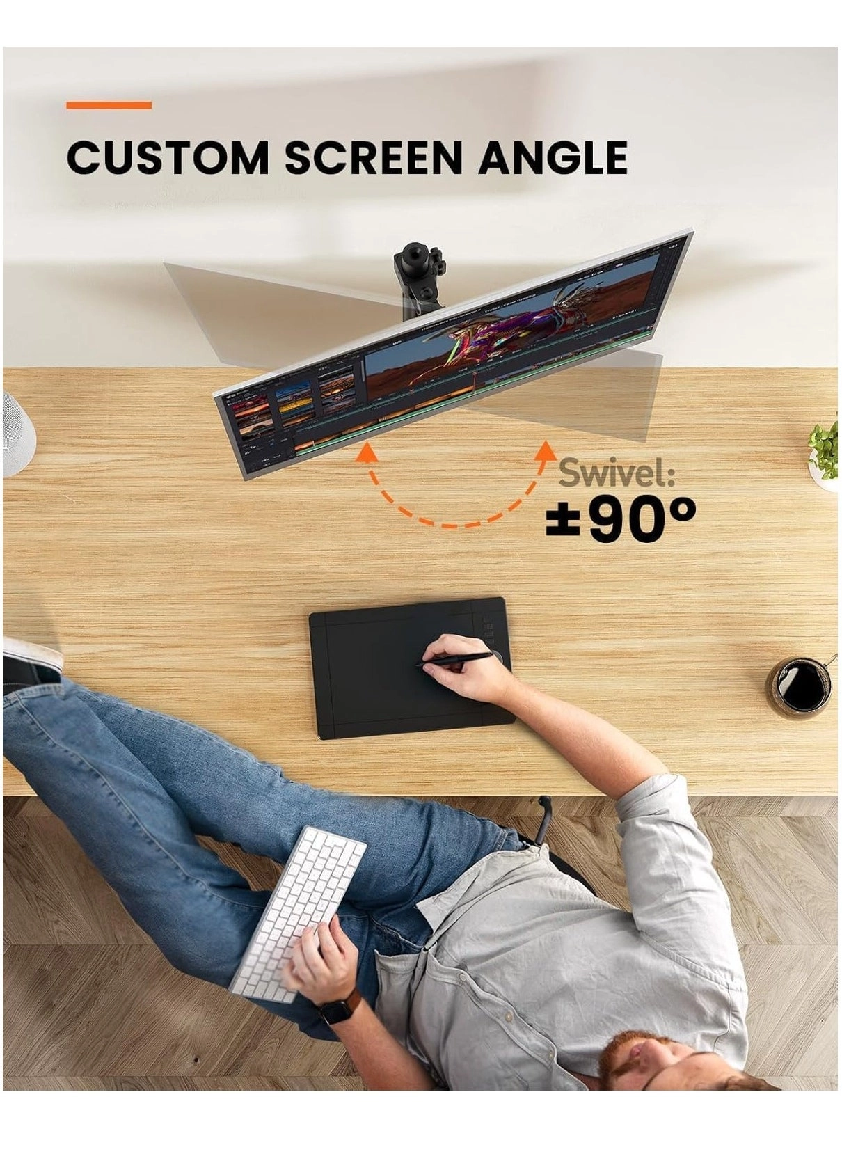 Single Monitor Arm - Single 13-32 Inch VESA 75x75/100x100mm