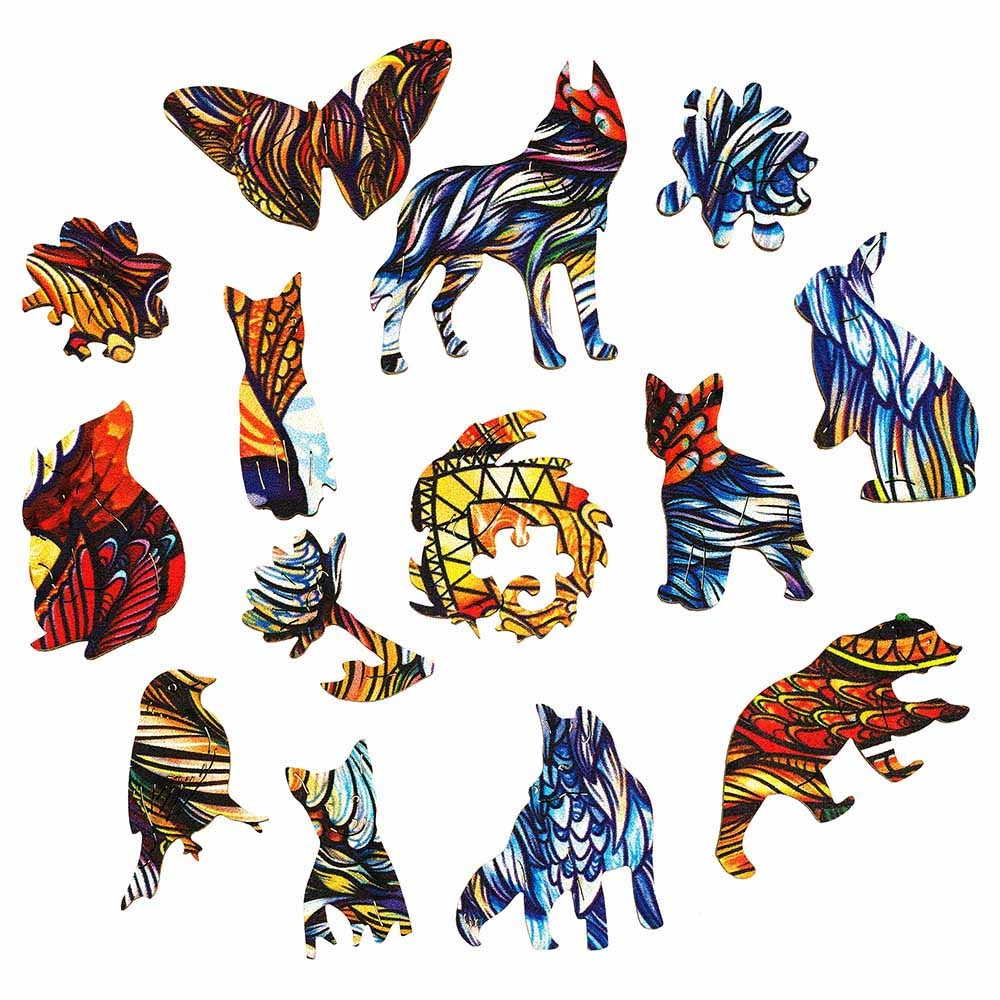 Fiery Fox Wooden Puzzle (4107390-FIERY_FOX_S) - 107 pcs