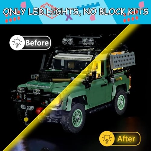LED Light Kit for LEGO Icons Land-Rover Classic Defender 90 10317