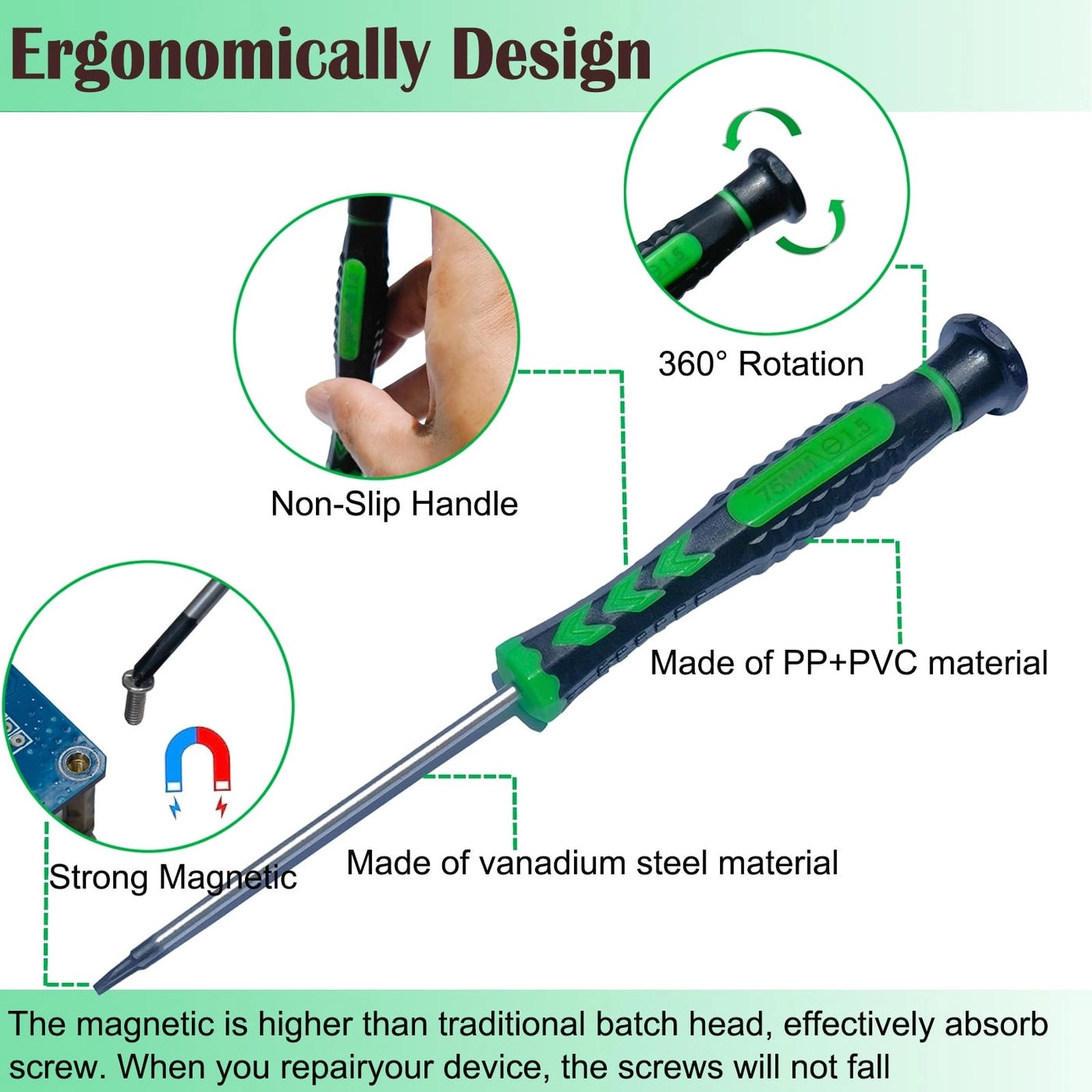 Magnetic Slotted and Phillips Screwdriver Set (6 Pcs)